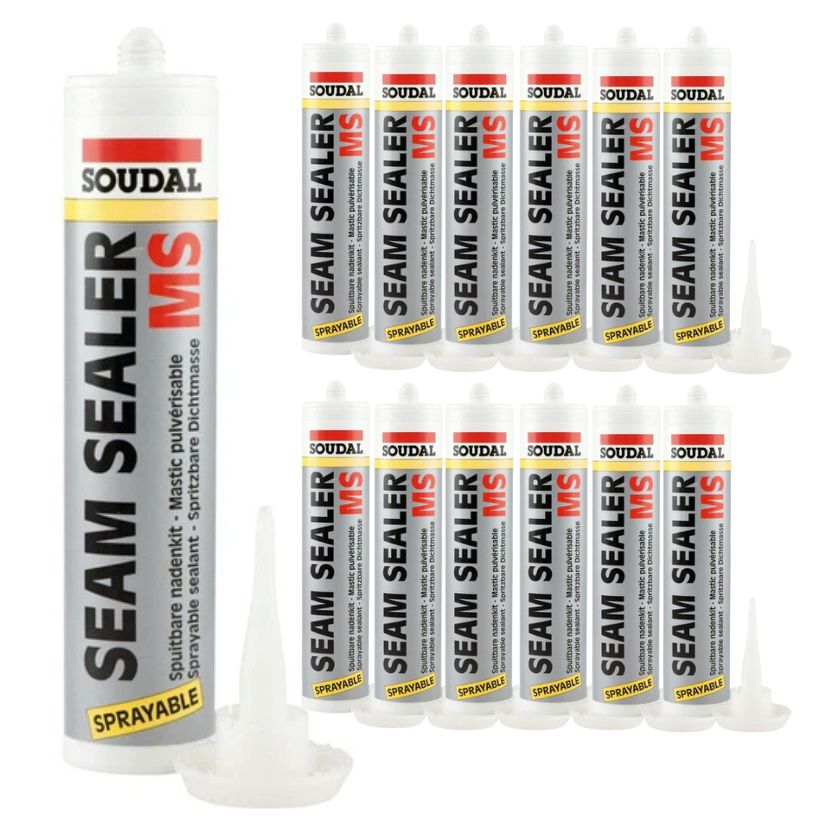 Soudal MS Hybrid Polymer Based Sprayable Seam Sealer Grey 290ml (110326) - Box of 12 - South East Clearance Centre
