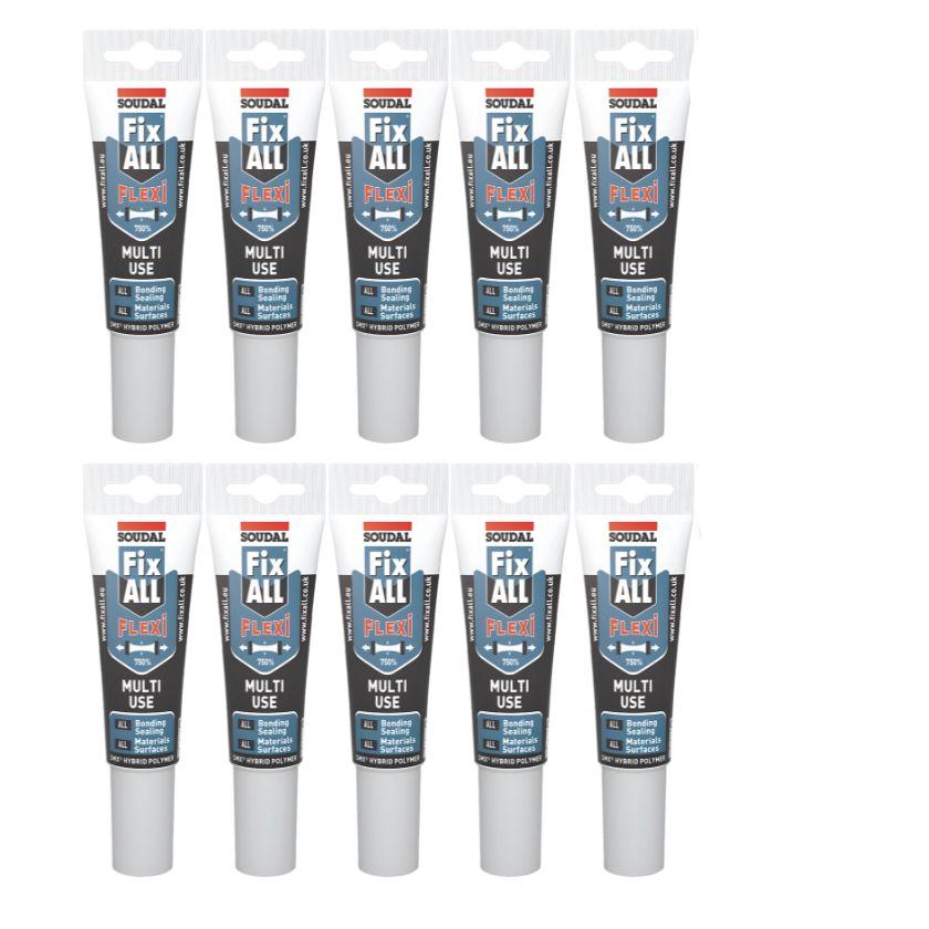 Soudal 131082 Fix ALL® Flexi 125ml - White (10 Pack) - South East Clearance Centre
