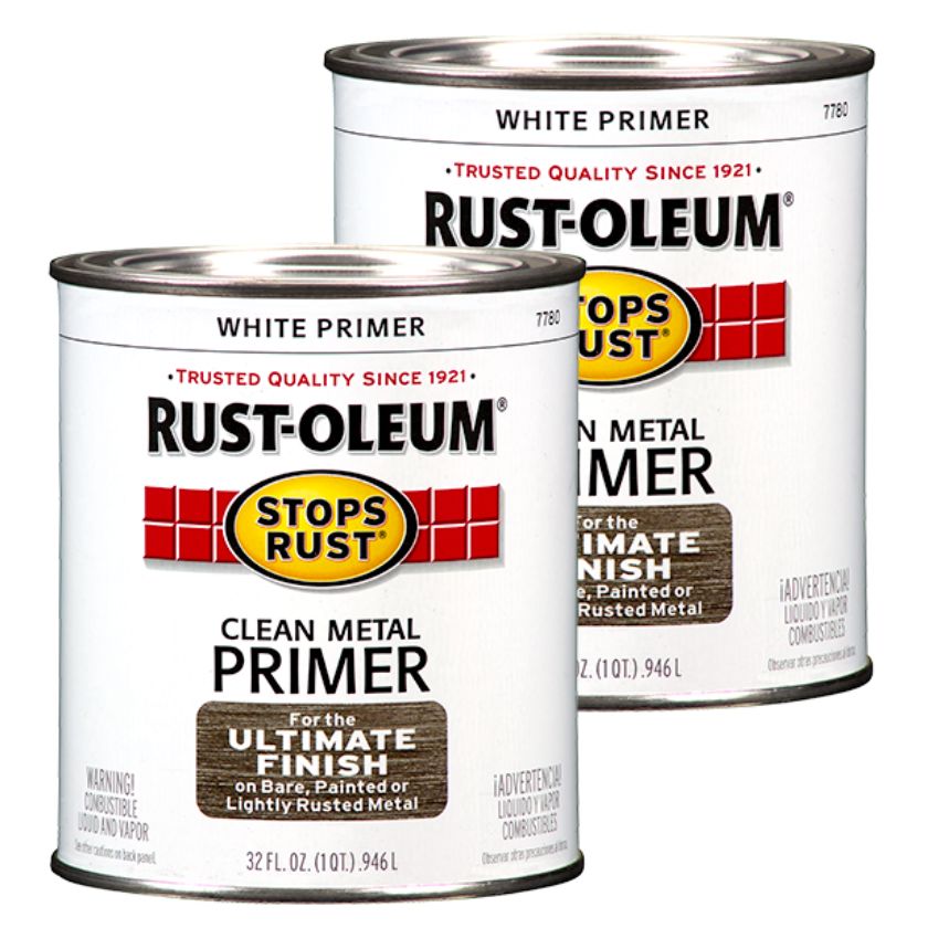 Rust-Oleum 7780502 Stops Rust 236ml | FLAT WHITE Clean Metal Primer - 946ml - South East Clearance Centre