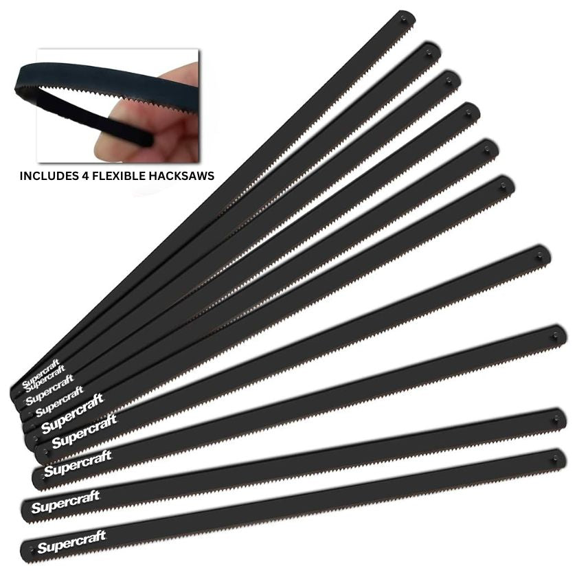 Supercraft High Speed Steel Hacksaw Blades 300mm, Pack of 12 Assorted - South East Clearance Centre