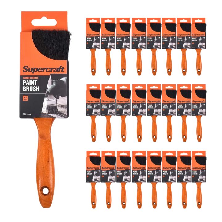 (24 pack) Supercraft SPP1330 Paint Brush 63mm Wood Handle - South East Clearance Centre