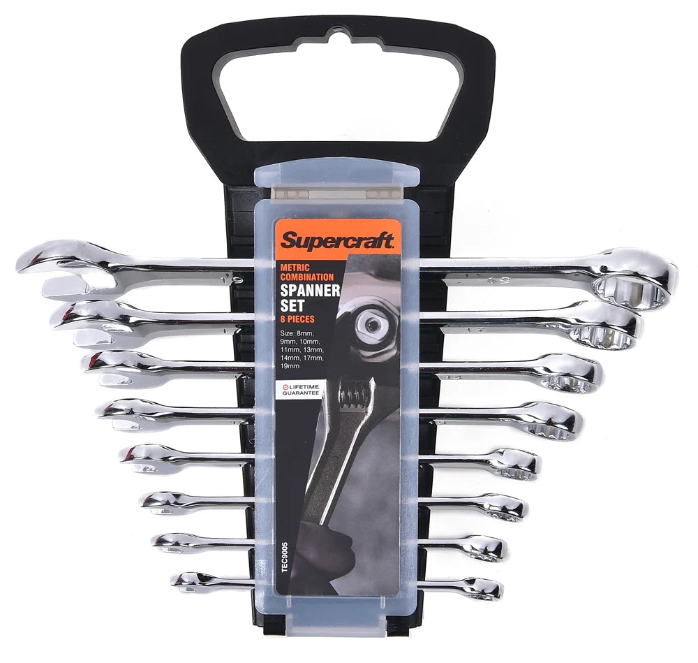 Supercraft 8-Piece Metric Combination Spanner Set 8–19mm – TEC9005