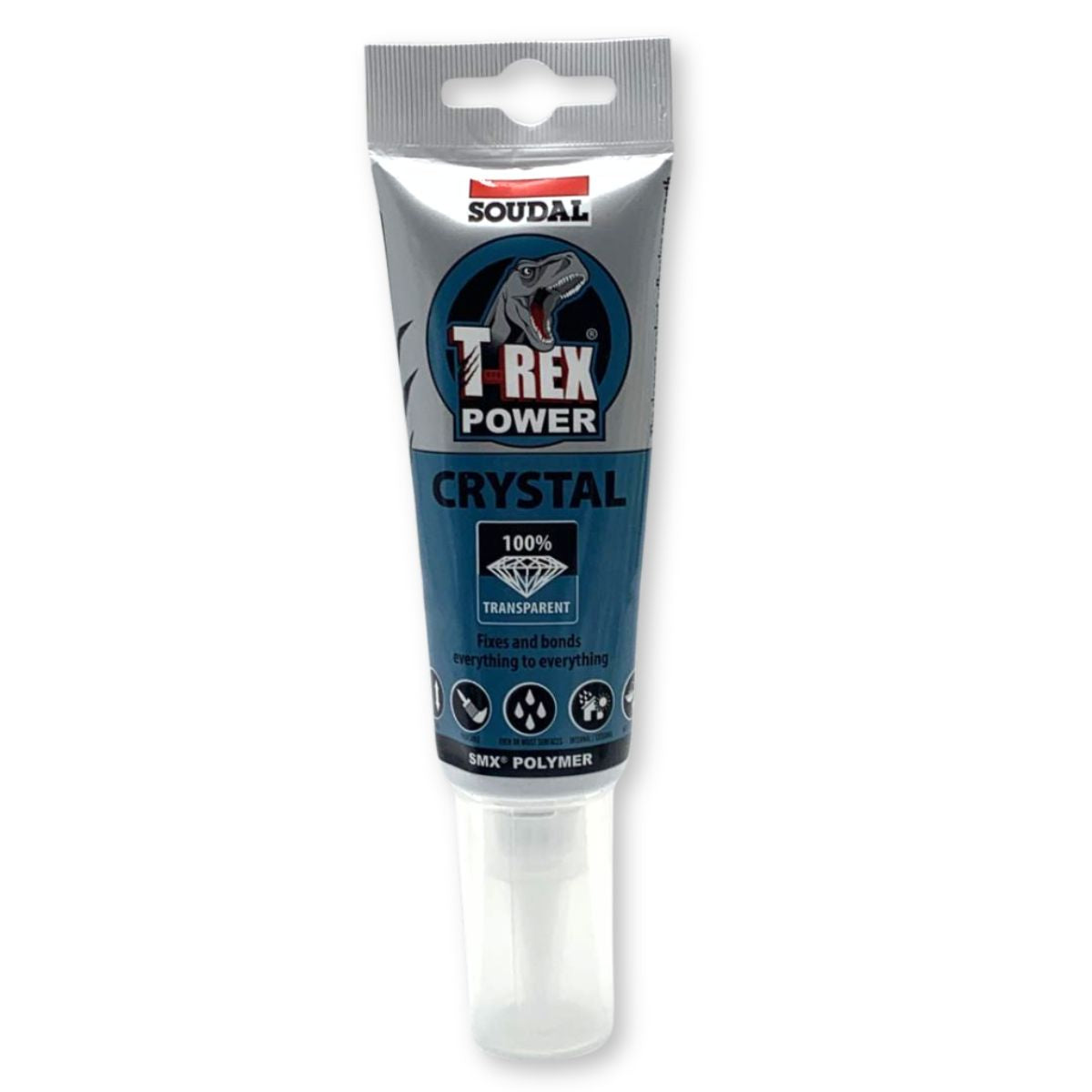 Soudal 132603 T-Rex Power Bond Crystal Clear Sealant and Adhesive 125ml Squeeze Tube - South East Clearance Centre
