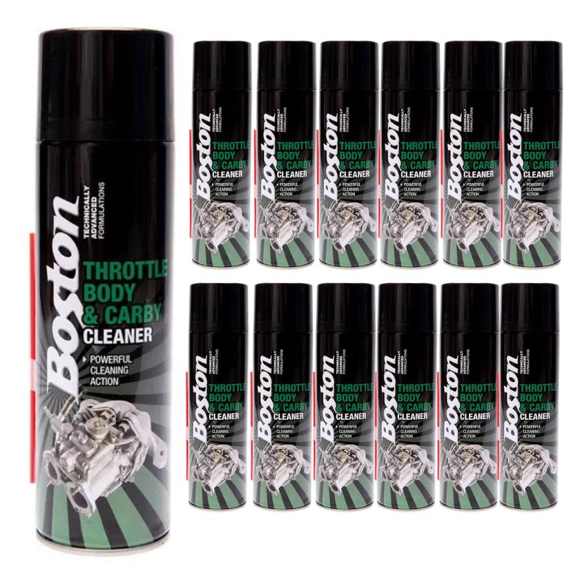 (12 Pack) Boston Throttle Body & Carby Cleaner 350g – Powerful Cleaning Action for Engines & Carburetors - South East Clearance Centre