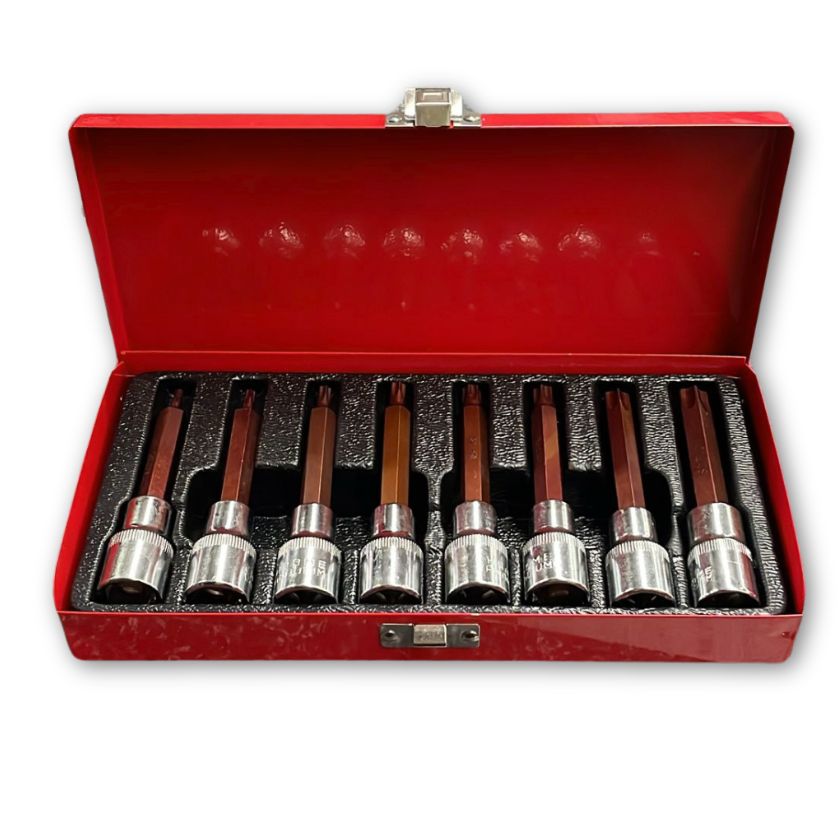 8 Piece 1/2" Drive Long Torx Star Bit Socket Set - South East Clearance Centre