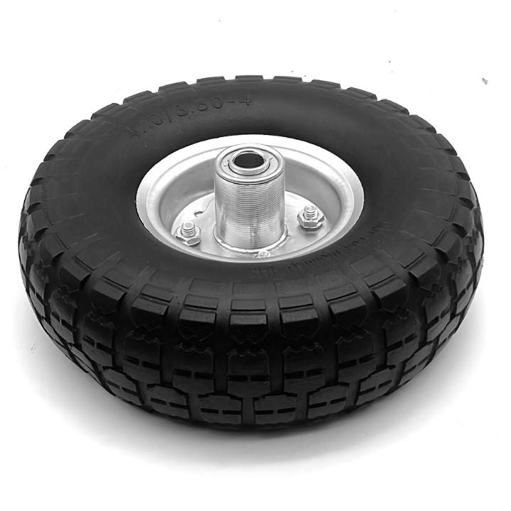 10" HAND TROLLEY WHEELS SOLID NON PUNCTURE HAND CART WHEELBARROW 16MM BORE - South East Clearance Centre