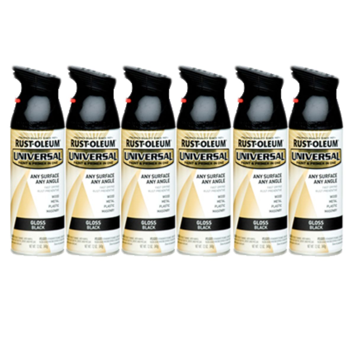 (6 cans) Rust-oleum UNIVERSAL® Gloss Spray Paint | 250361 GLOSS BLACK - South East Clearance Centre
