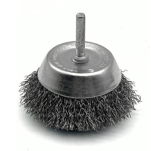 (3 Pack) Crimp Wire Spindle Mounted Cup Brush (75mm) - South East Clearance Centre
