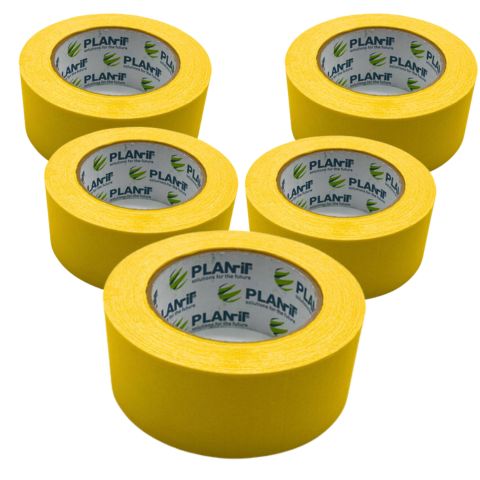 48mm Yellow Renderer & Painters Masking Tape | 48mm x 50metres (Pack of 5) - South East Clearance Centre