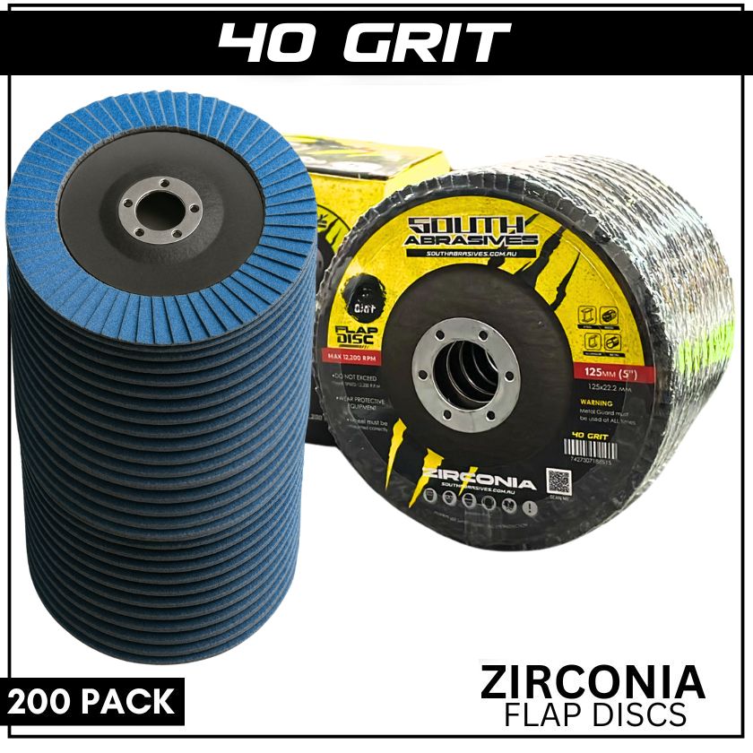 200 Pack Zirconia Flap Discs - 125mm 5" - South East Clearance Centre