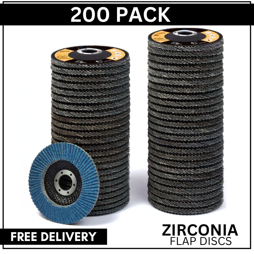 200 Pack Zirconia Flap Discs - 125mm 5" - South East Clearance Centre