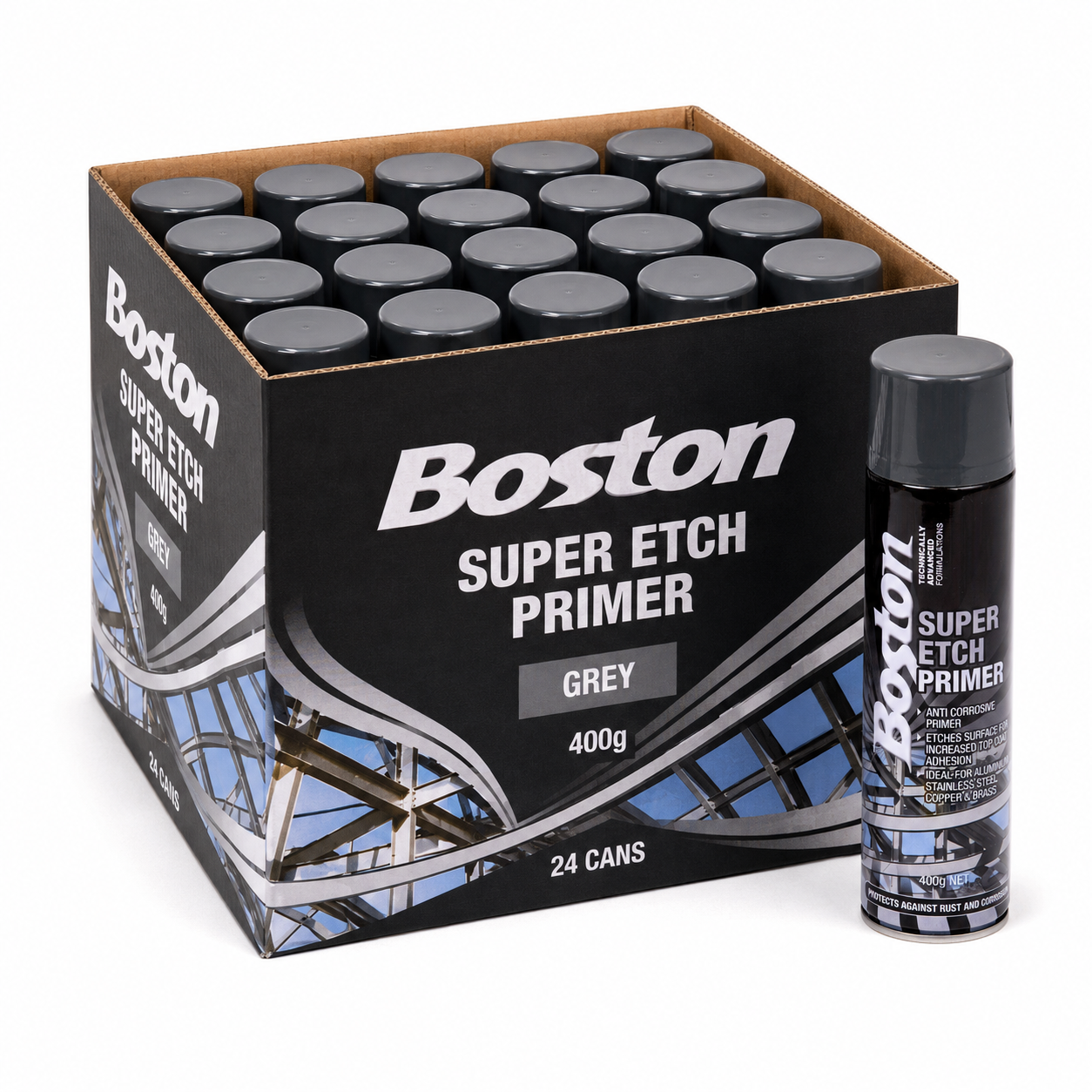 Boston Super Etch Primer – Grey (24 Cans)