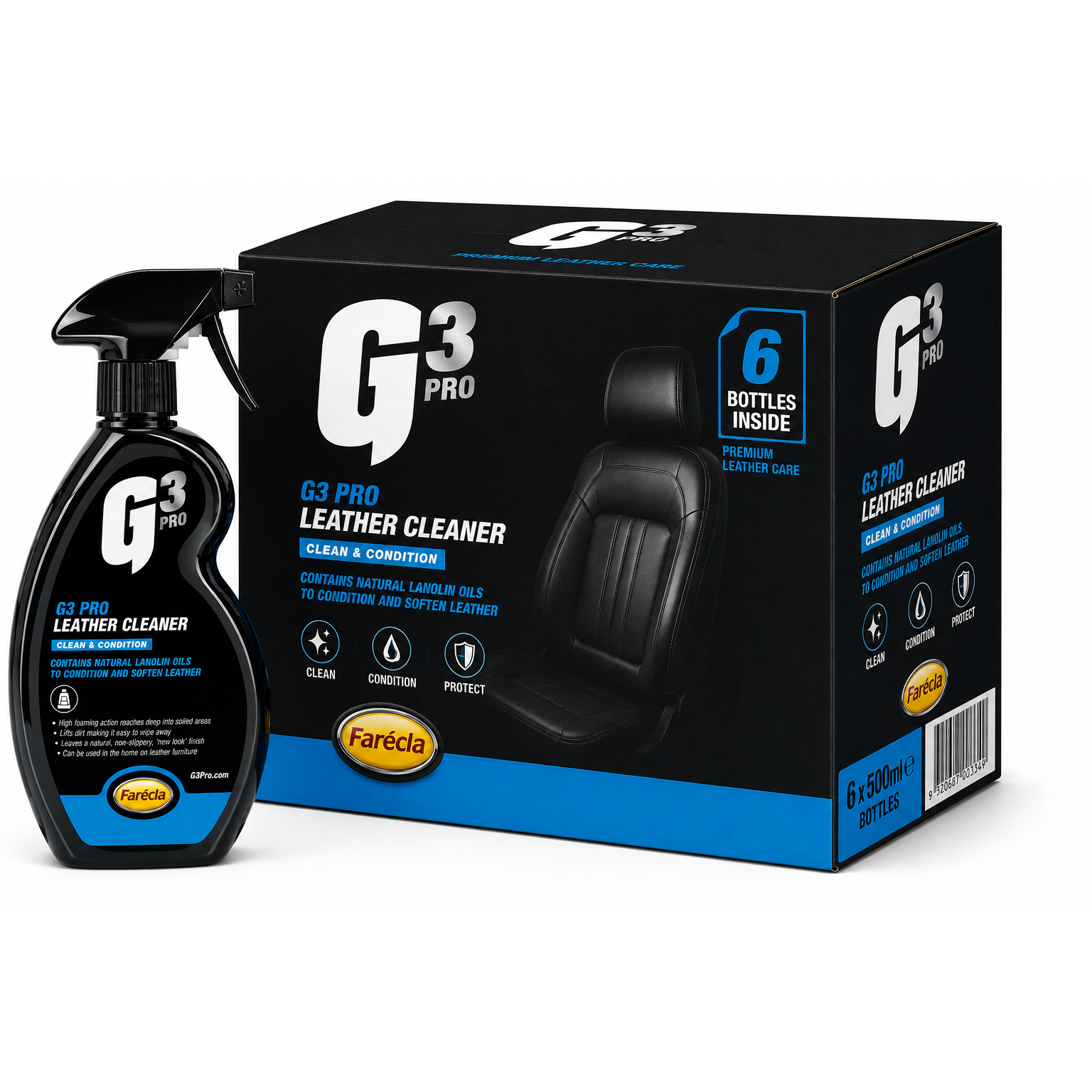 Farecla G3 Pro Leather Cleaner 500ml – Box of 6