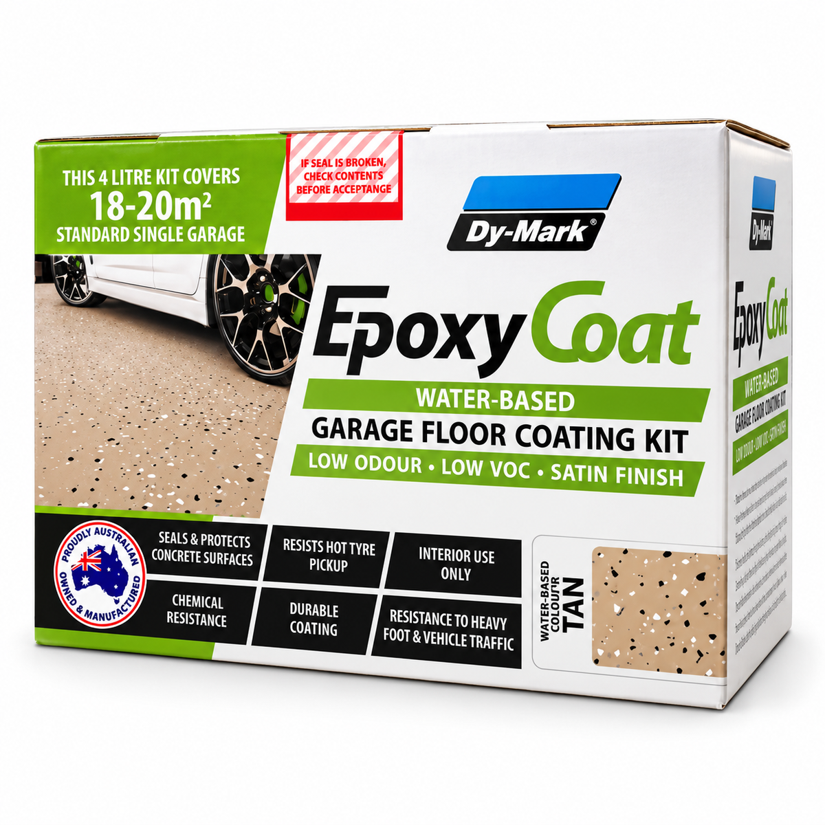 Dy-Mark Epoxy Coat Water-Based Garage Floor Coating Single Car Kit 4L – Tan