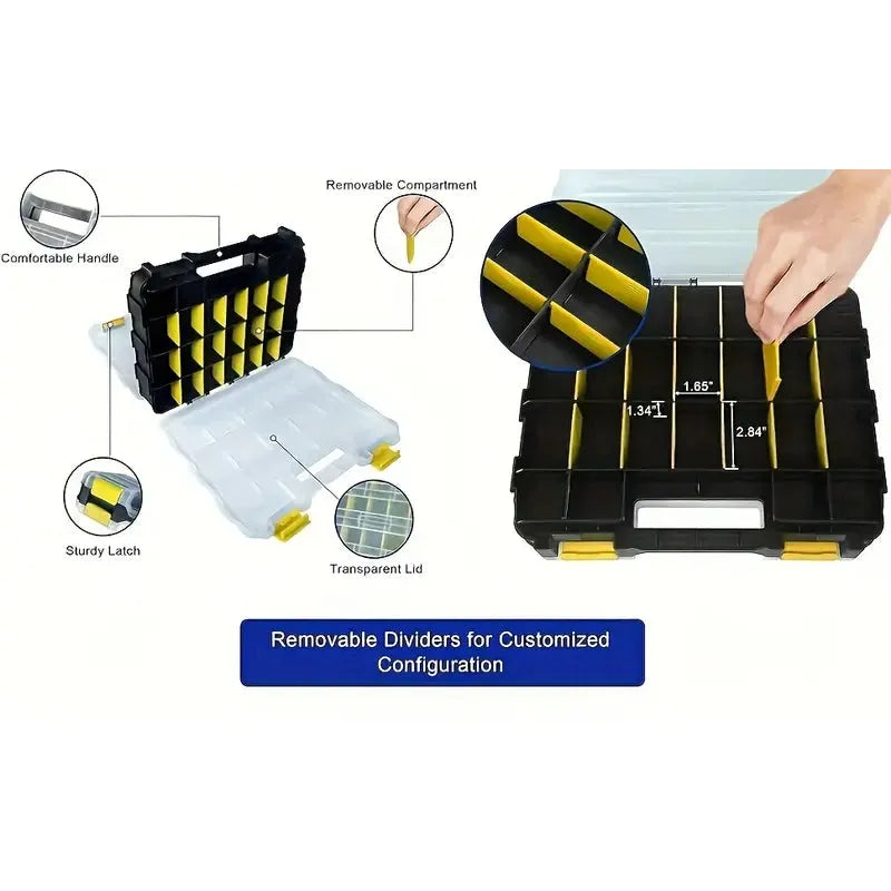 1575pc Stainless Steel Cross Flat Head Screw & Nut Assortment Set with Double-Sided Storage Box