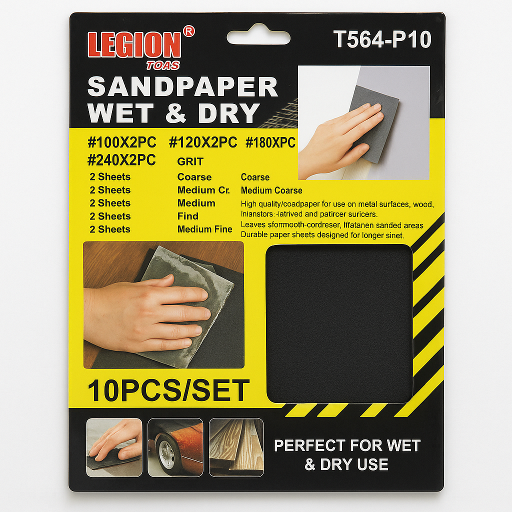 Sandpaper Wet & Dry 10 piece pack - South East Clearance Centre