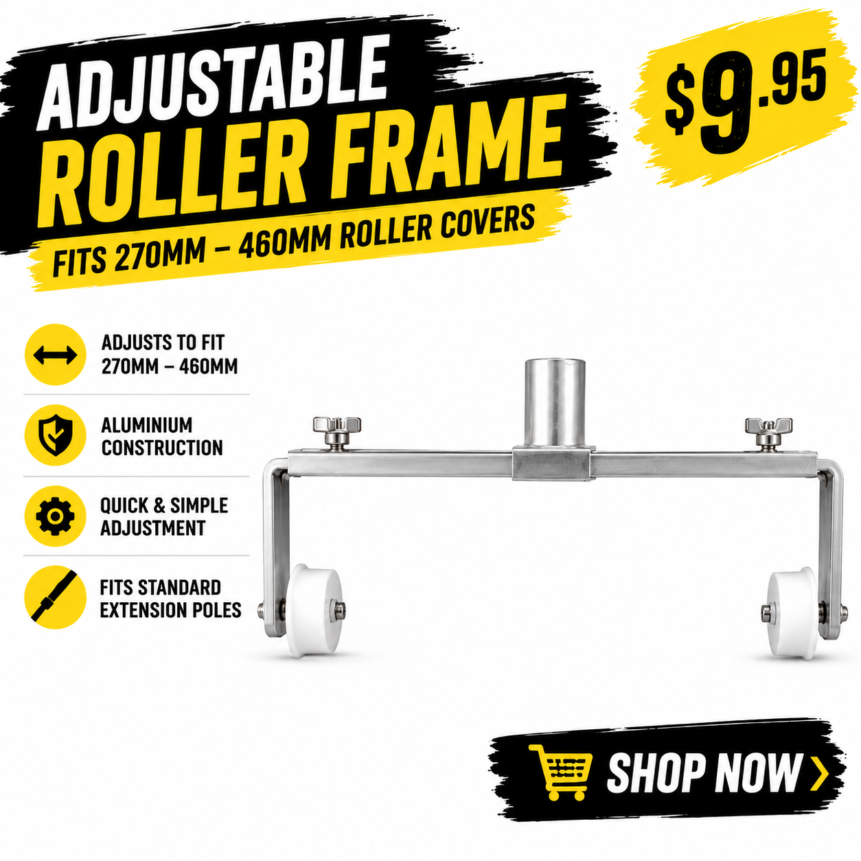 Adjustable Professional Painting Painters Roller Frame – 270mm to 460mm