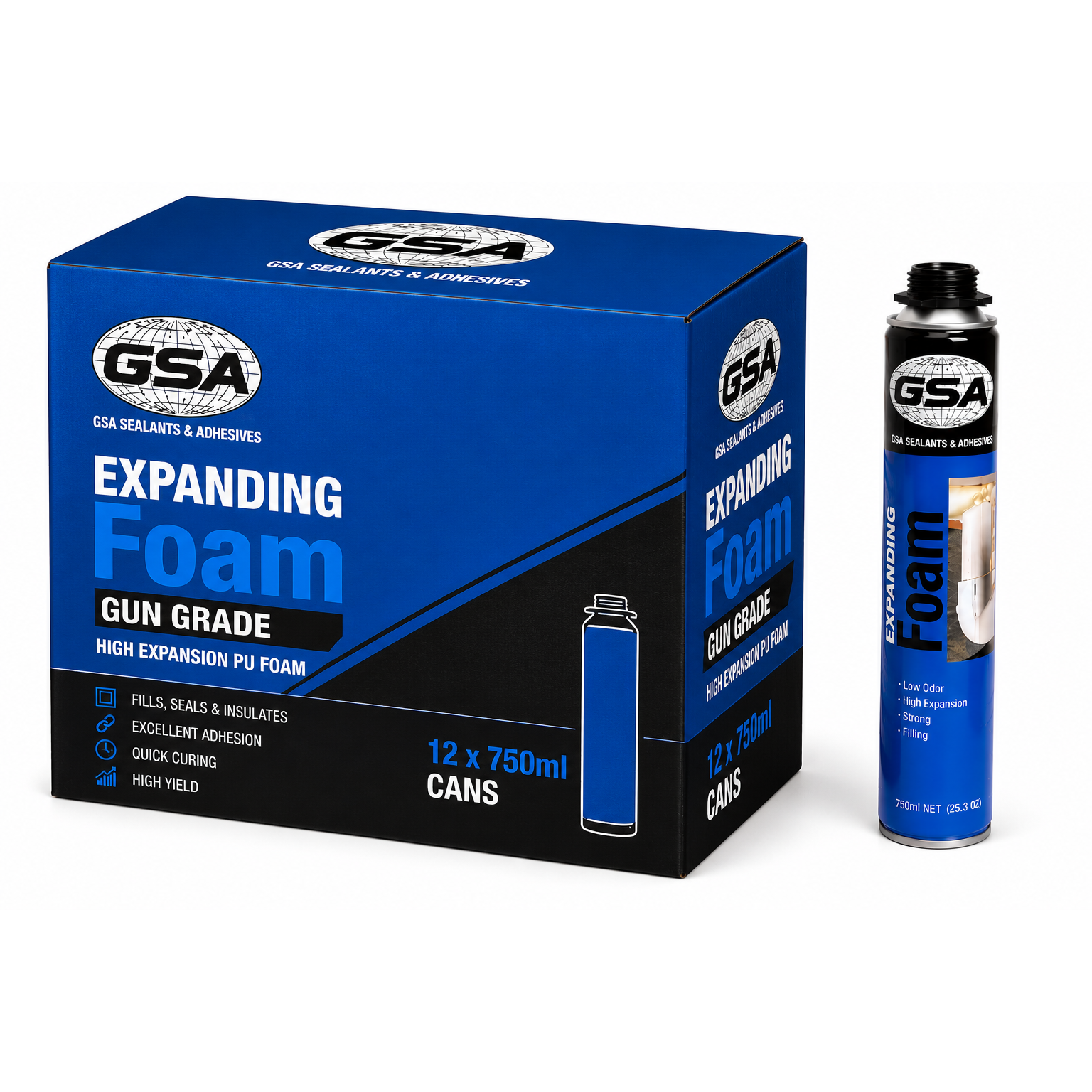 GSA Expanding Foam Gun Grade 750ml – Carton of 12