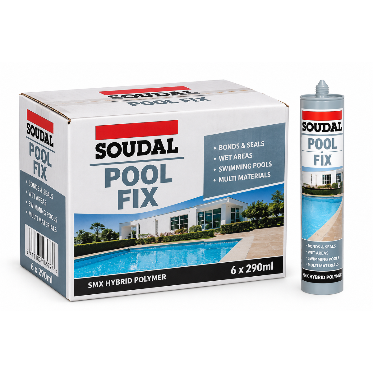 Soudal Pool Fix SMX Hybrid Polymer 290ml – Box of 6