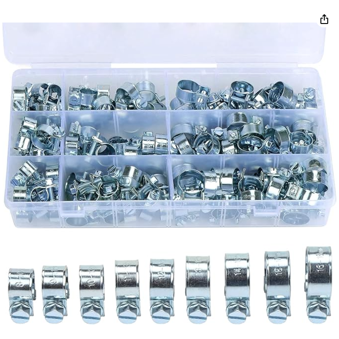 135 Piece Car Fuel Line Hose Clip Assortment Kit - South East Clearance Centre