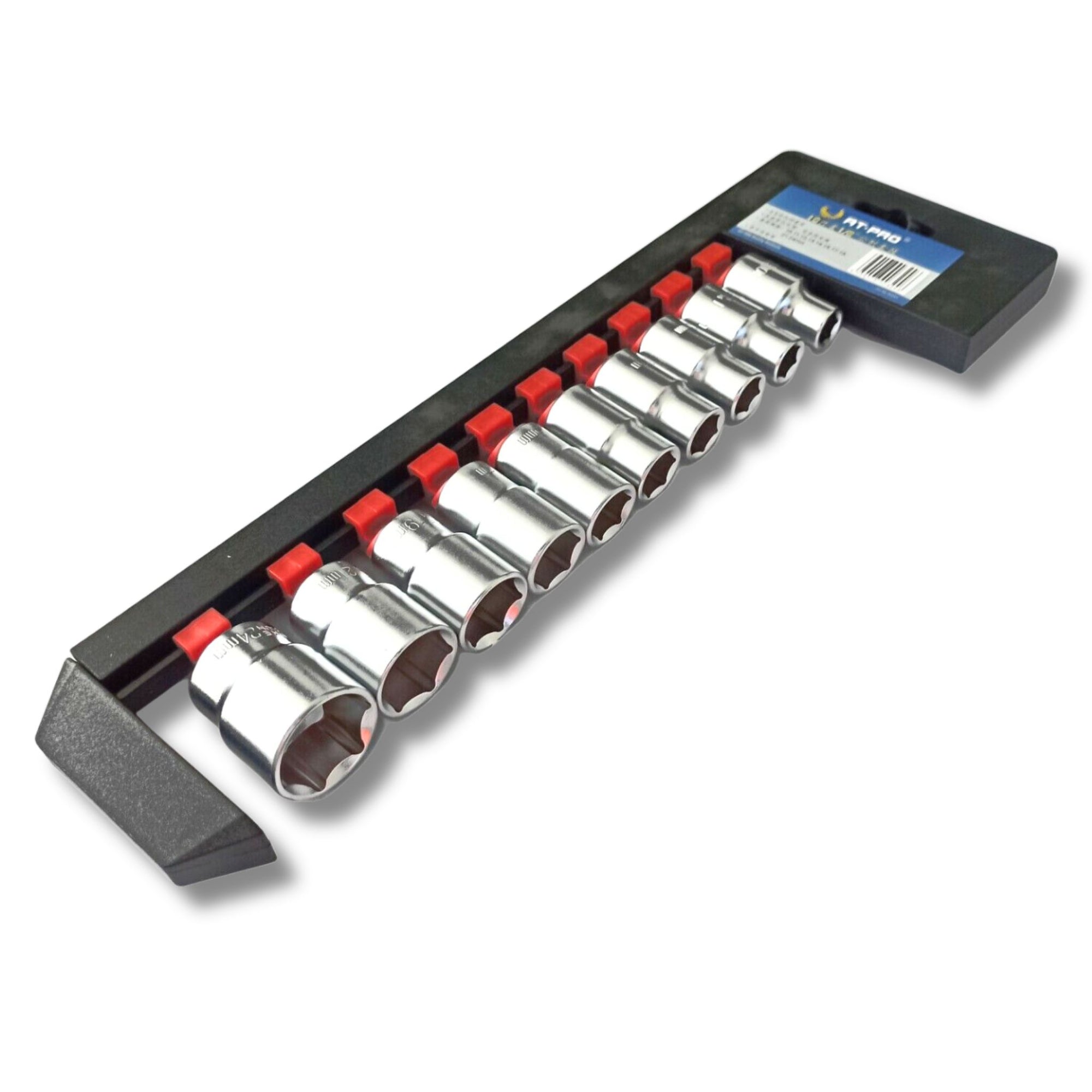 1/2" Drive 10 Piece Metric Socket Set On Rail | 10-24mm - South East Clearance Centre