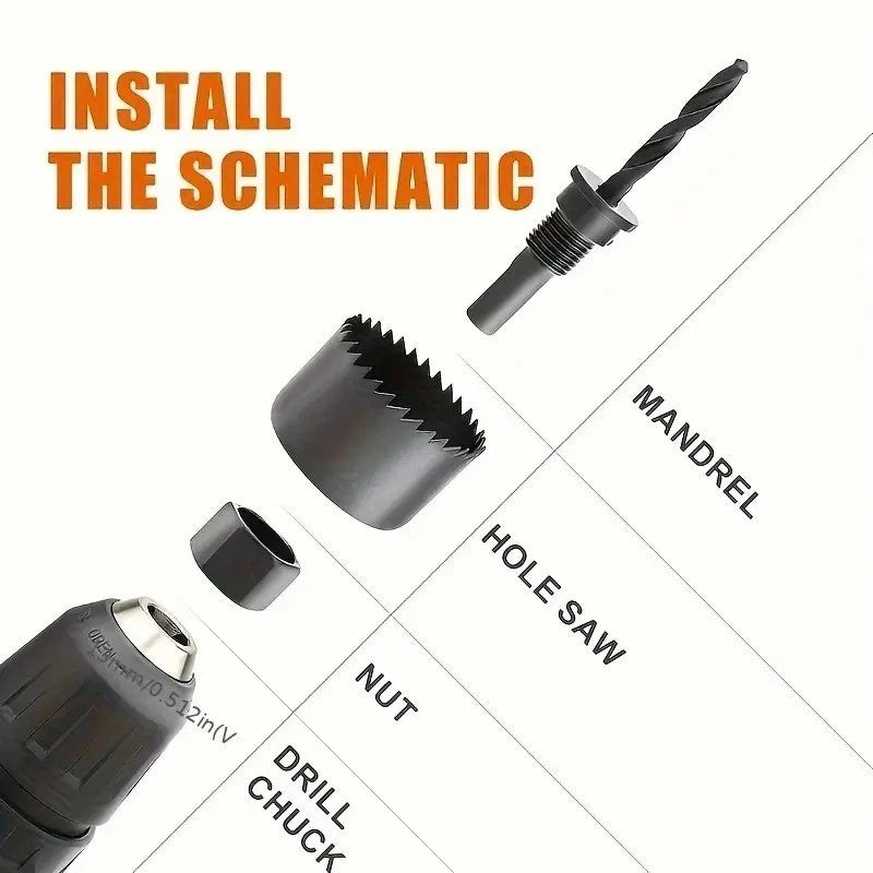 16-Piece Holesaw Set – 19mm to 127mm (Wood & Thin Sheet Metal)