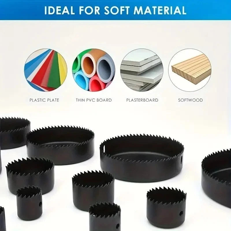16-Piece Holesaw Set – 19mm to 127mm (Wood & Thin Sheet Metal)