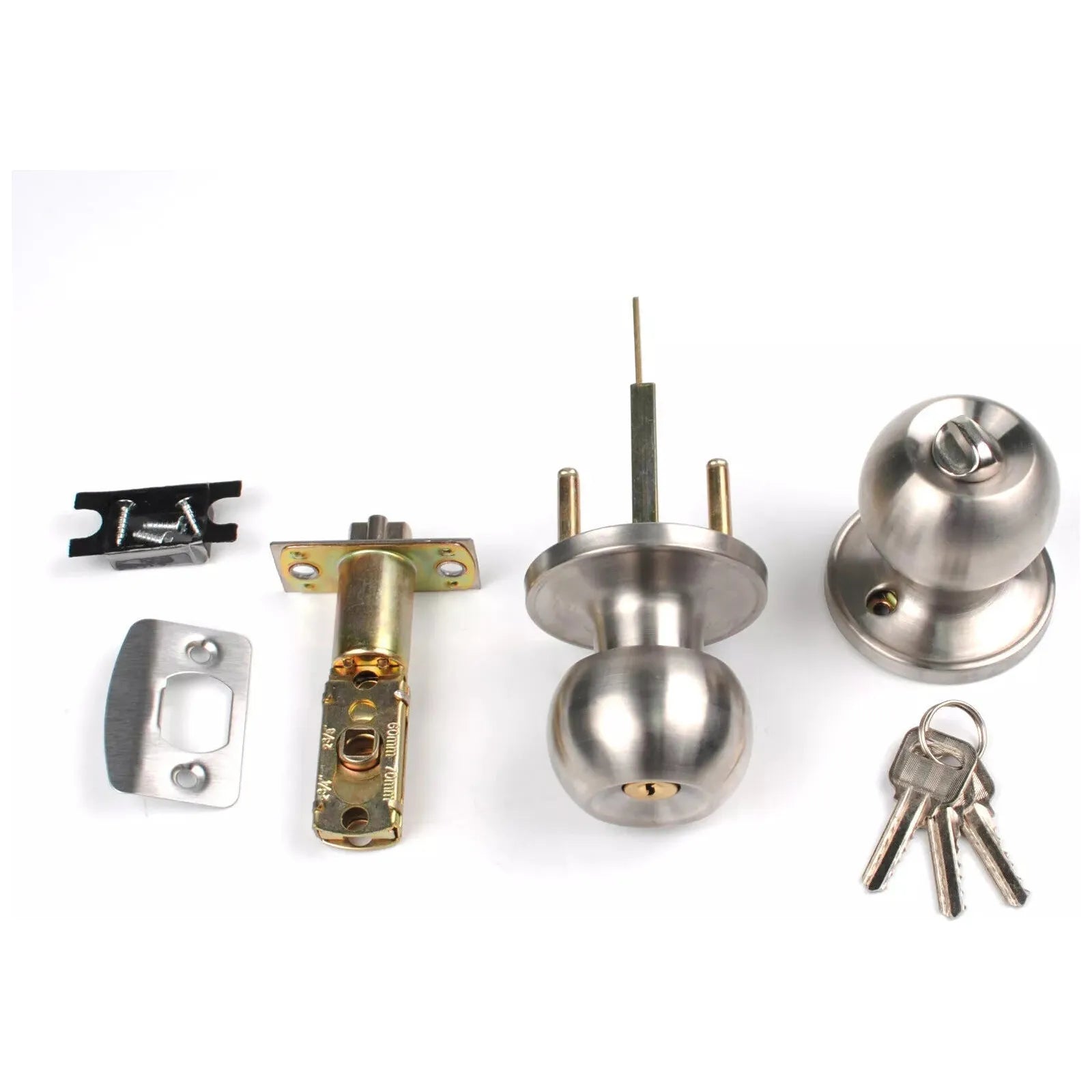 Privacy/Entrance Door lock set Round Door Handle Set - South East Clearance Centre