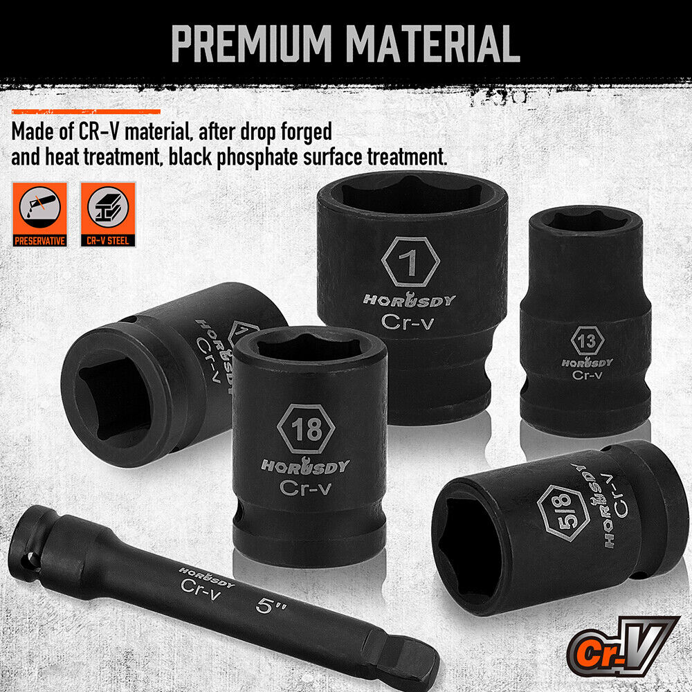 24 Pcs 1/2" Drive Impact Socket Set SAE Metric Extension Bar Ratchet - South East Clearance Centre