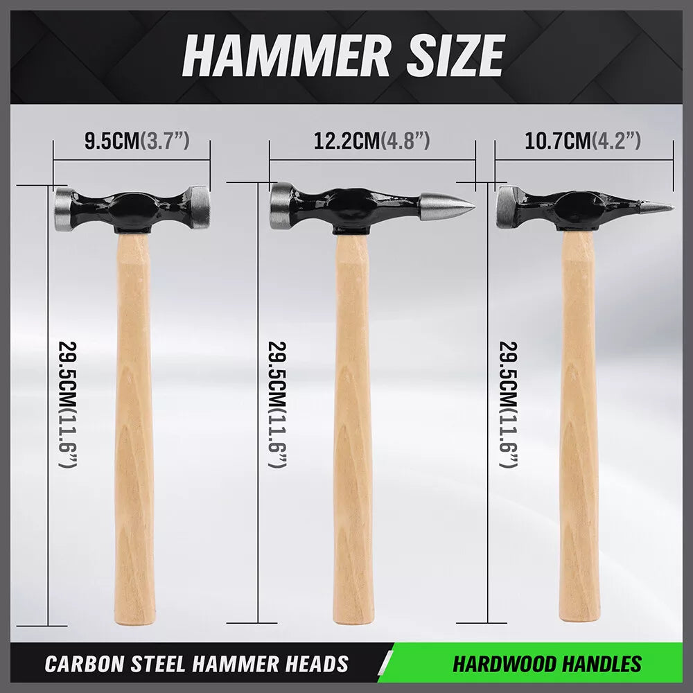 7 Piece Dolly Car Dent Dint Auto Body Panel Repair Tool Kit Wooden Handles Beating Hammers - South East Clearance Centre