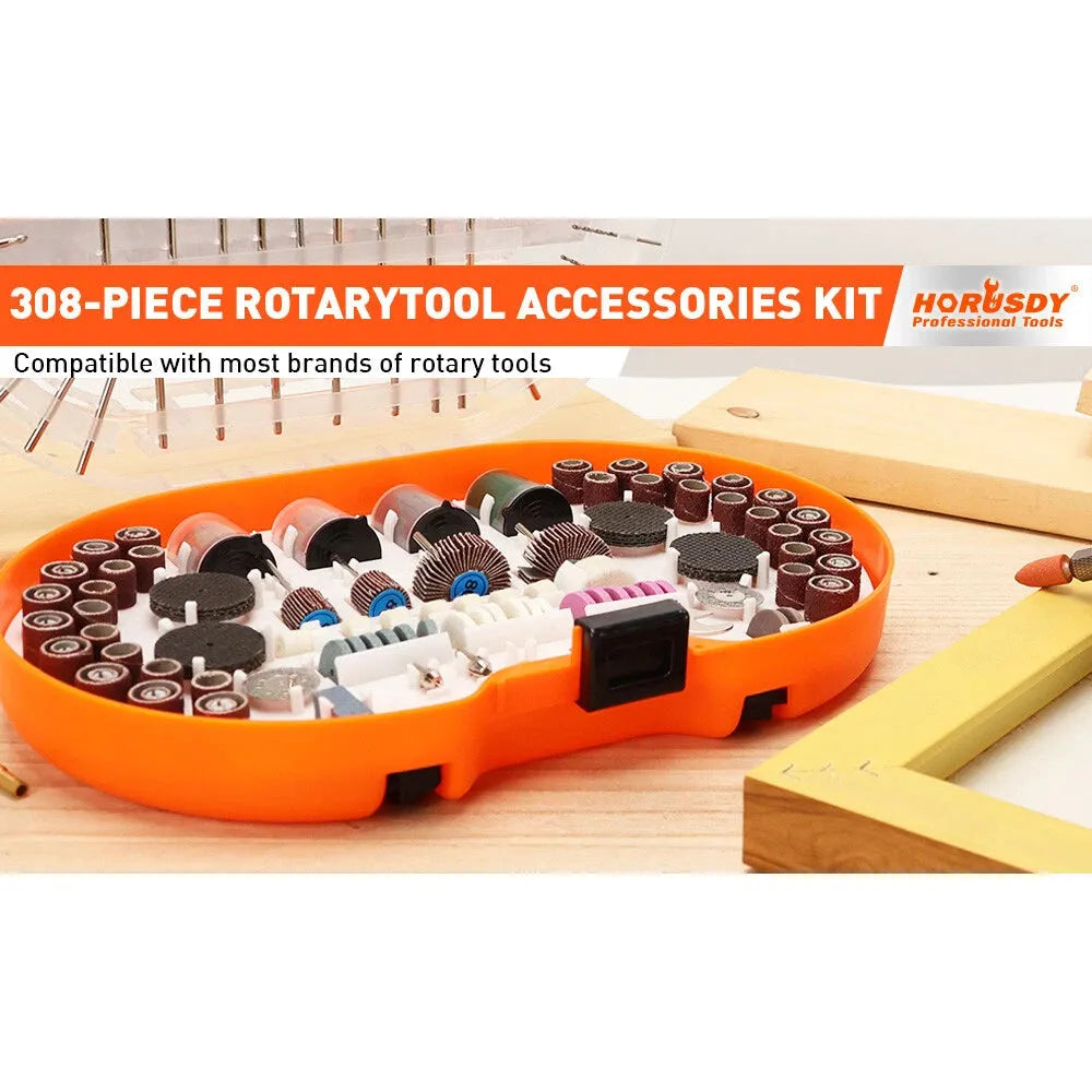 308-Piece Rotary Tool Accessories Kit – Compatible with Dremel