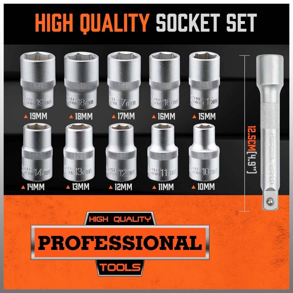 1/2" Ratchet Socket Wrench Set Extension Bar | 12 pieces - South East Clearance Centre