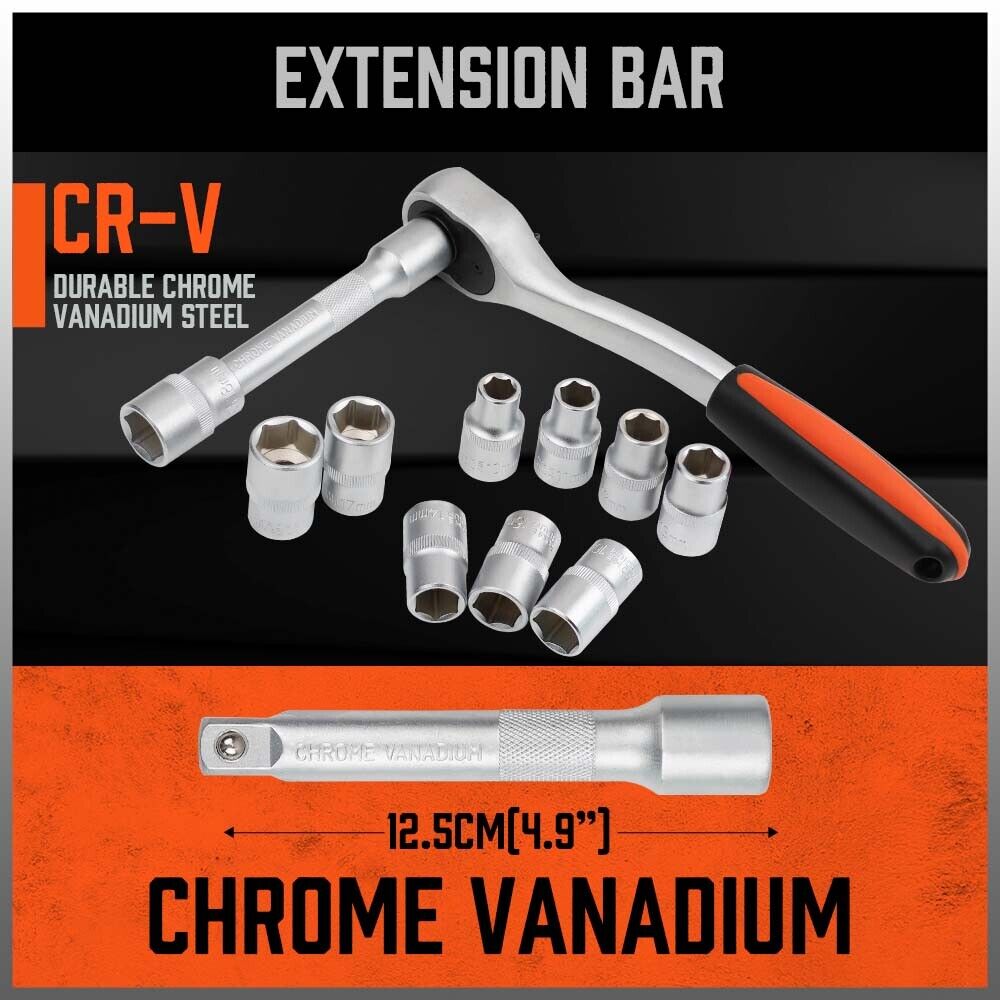 1/2" Ratchet Socket Wrench Set Extension Bar | 12 pieces - South East Clearance Centre