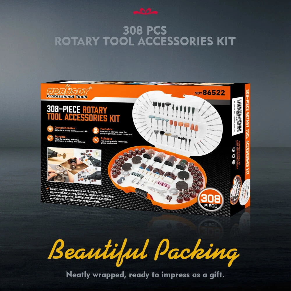 308-Piece Rotary Tool Accessories Kit – Compatible with Dremel