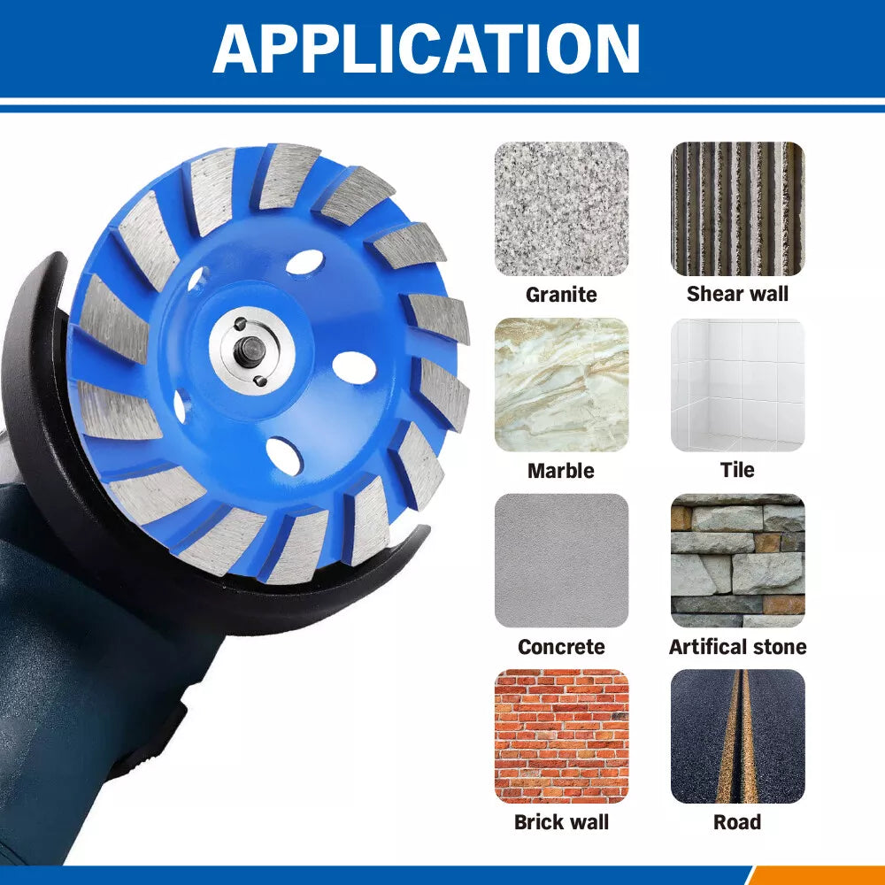 5" 125MM Diamond Concrete Grinding Cup Wheel Disc Segment Masonry Granite Stone