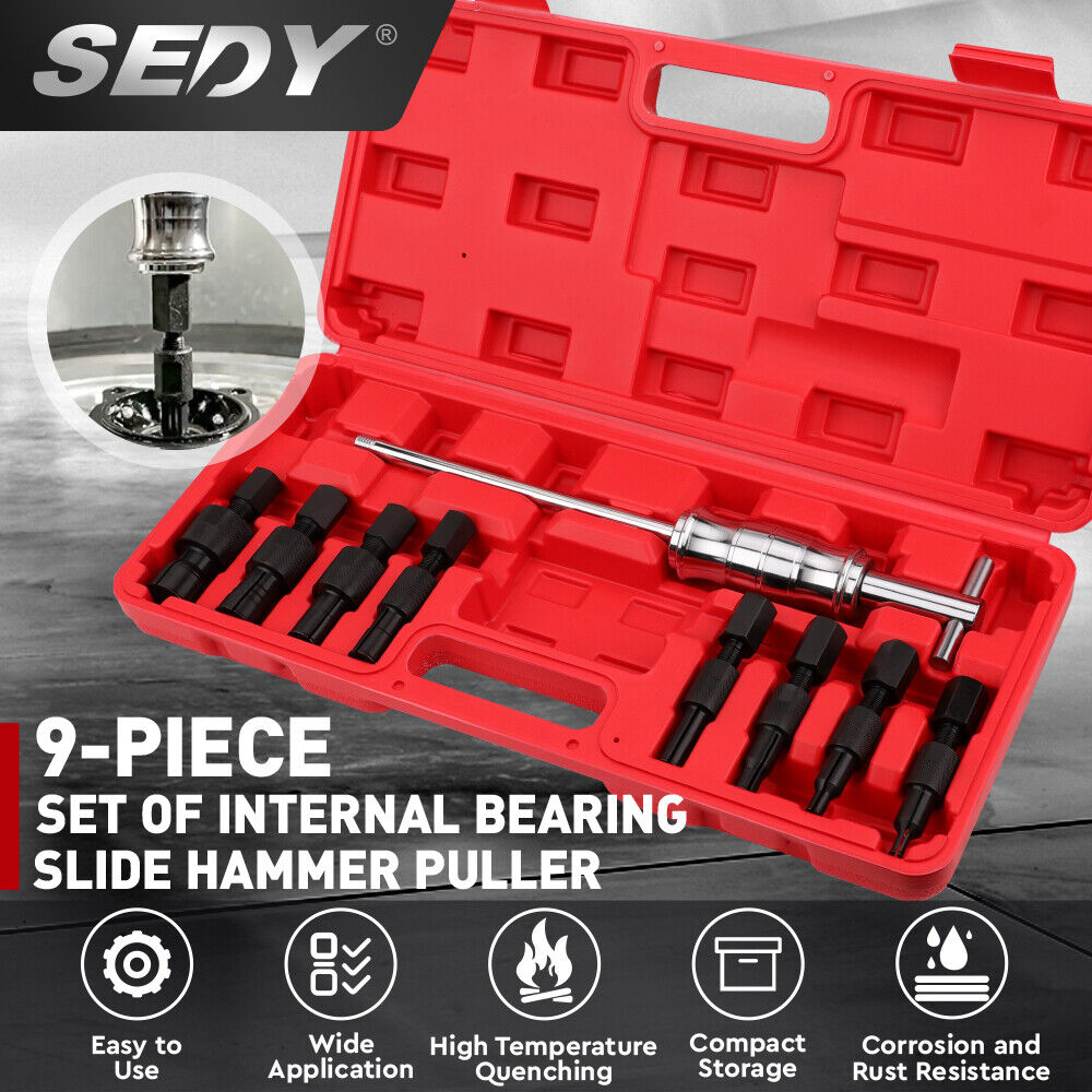 9Pcs Inner Bearing Puller Set Slide Hammer Internal Blind Hole Remover Tool - South East Clearance Centre