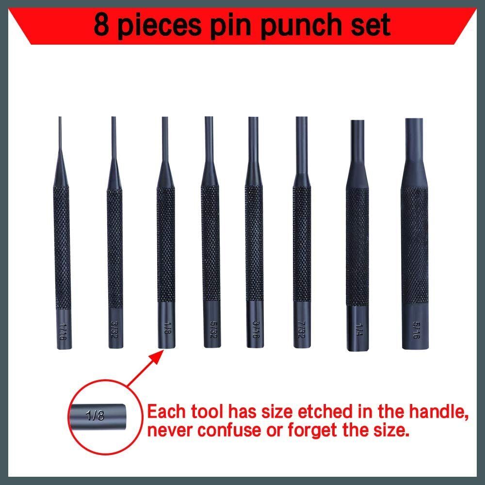 8 Piece Pin Punch Set, Imperial 1/16" - 5/16" - South East Clearance Centre