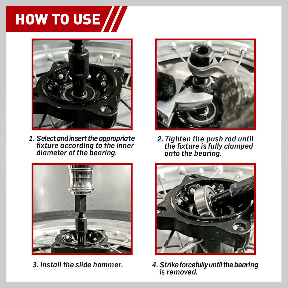 9Pcs Inner Bearing Puller Set Slide Hammer Internal Blind Hole Remover Tool - South East Clearance Centre