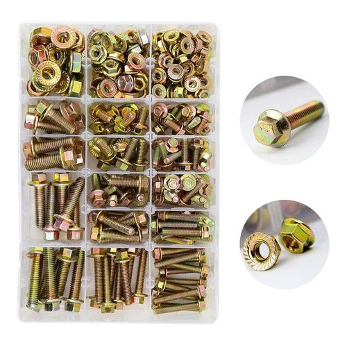 240-Piece 8.8 Grade Hexagon Flange Bolt & Nut Assortment Kit (M5–M8) - South East Clearance Centre