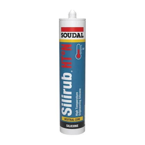 Soudal Silirub HT-N Neutral Cure Up to 285 Deg C Black 310ml (108266) - South East Clearance Centre