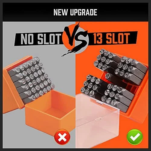 37-Piece Number and Letter Stamp Set 1/4 (6mm) (A-Z & 0-9 + Stars) - South East Clearance Centre