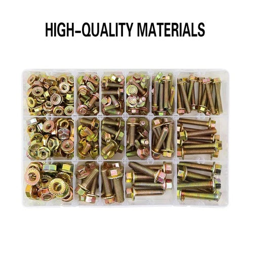 240-Piece 8.8 Grade Hexagon Flange Bolt & Nut Assortment Kit (M5–M8) - South East Clearance Centre