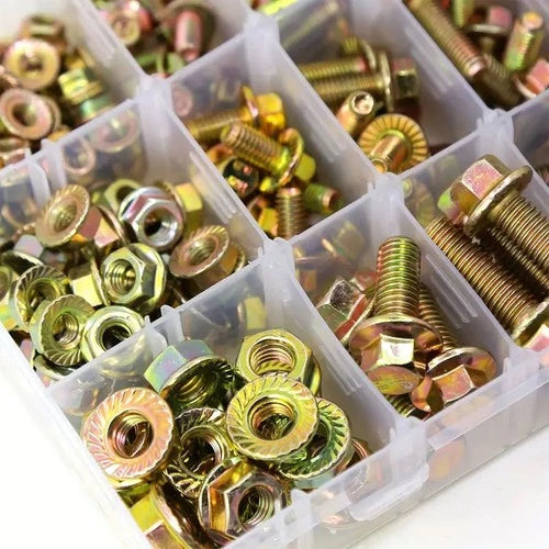 240-Piece 8.8 Grade Hexagon Flange Bolt & Nut Assortment Kit (M5–M8) - South East Clearance Centre
