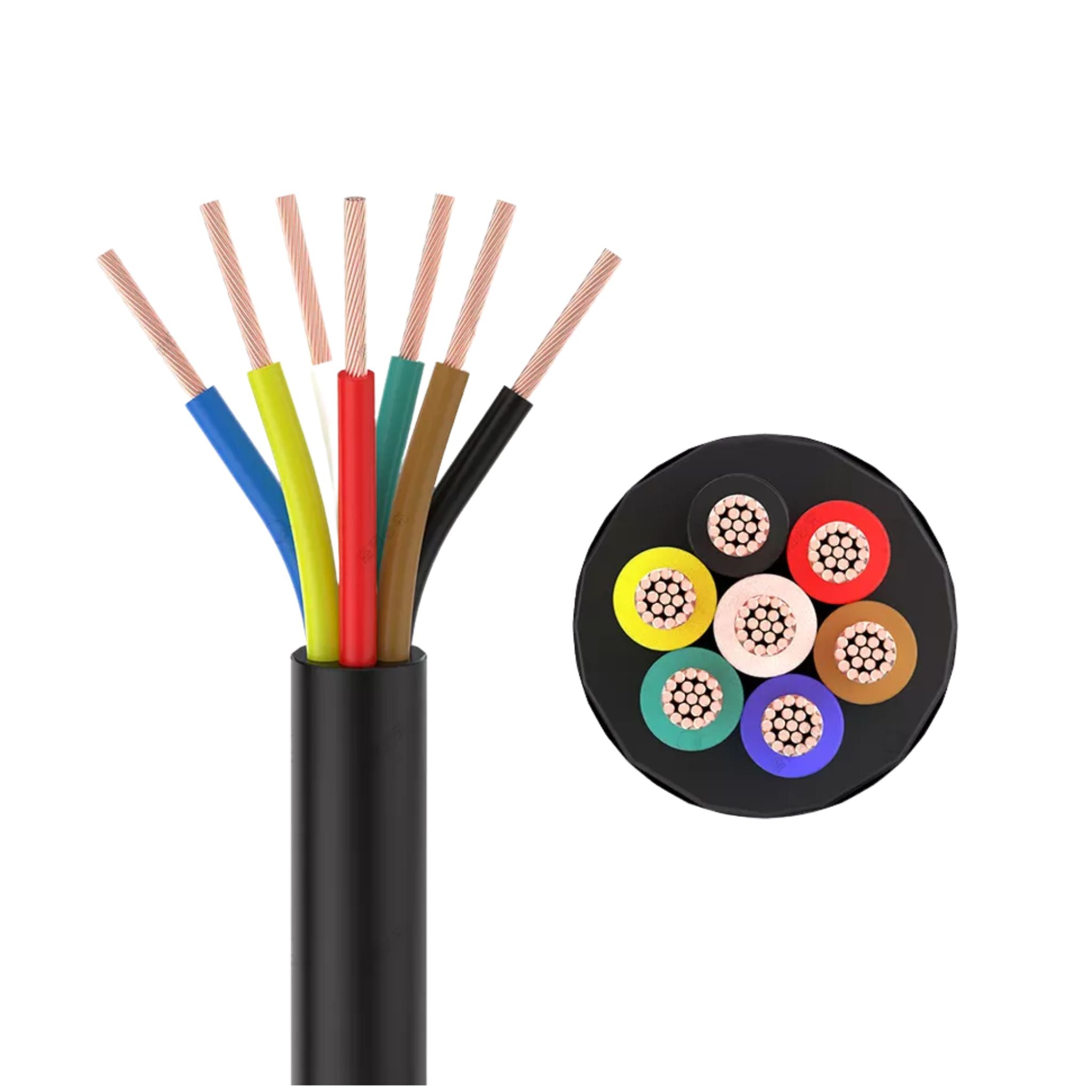 7 CORE TRAILER CABLE 50 Metres 5A 2.5MM BLACK (50 Metres) - South East Clearance Centre