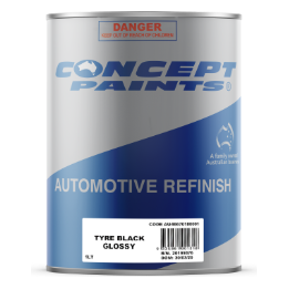 Concept Paints Automotive Refinish Glossy Tyre Black 1 Litre - South East Clearance Centre