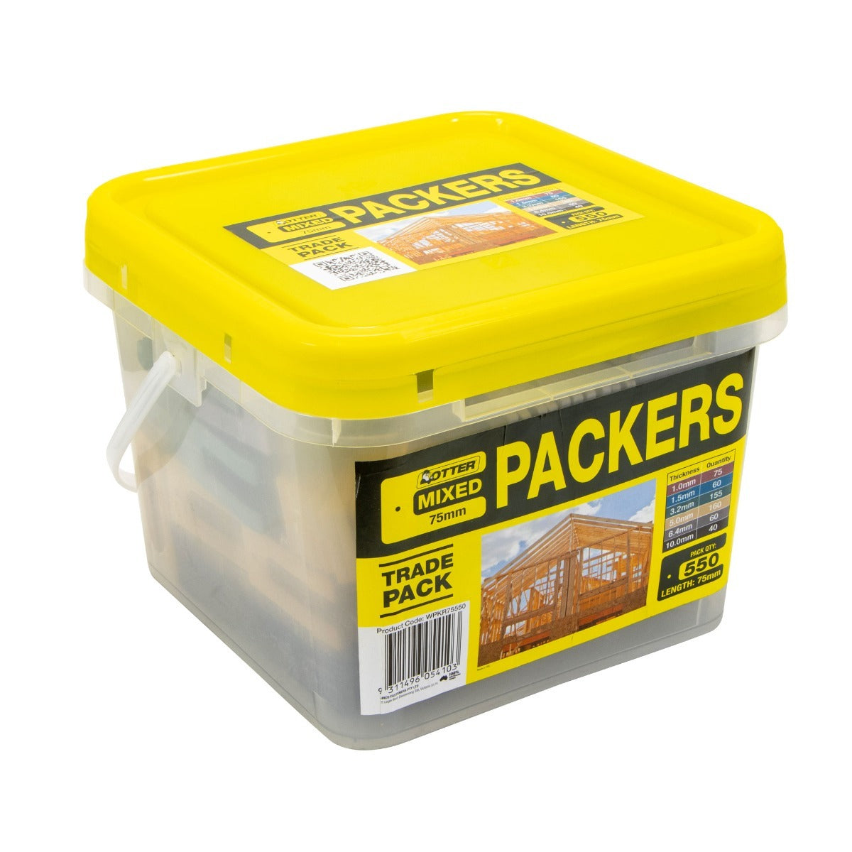 OTTER 550 Piece 75mm Mixed Window Packers Bucket WPKR75550