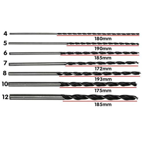 7 Piece Wood Drill Bit Set (12x300mm) - South East Clearance Centre