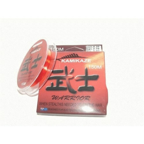 Kamikaze WARRIOR Japanese SuperGradeLine 150m 6lb RED - South East Clearance Centre
