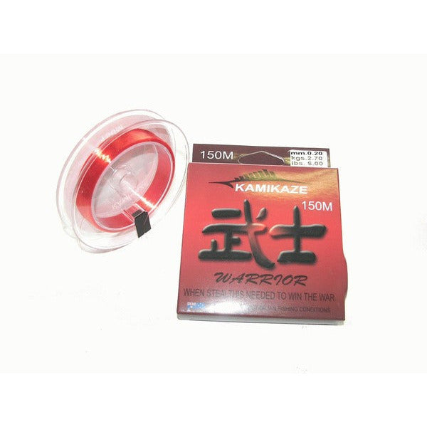 Kamikaze WARRIOR Japanese SuperGradeLine 150m 6lb RED - South East Clearance Centre