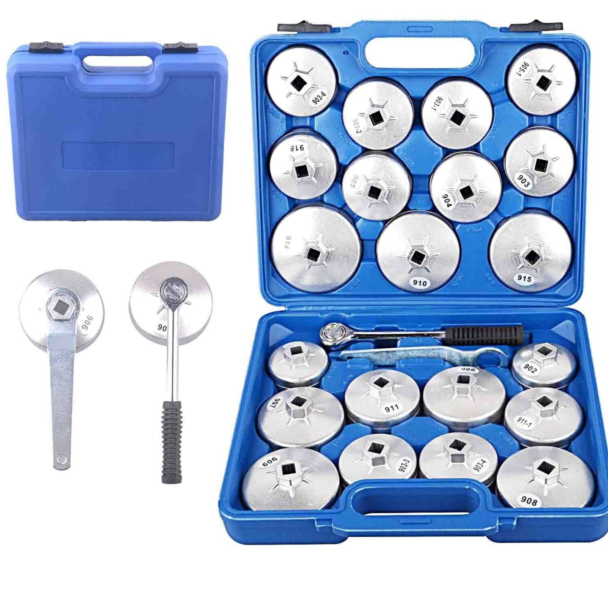 23 Piece Cup Type Aluminium Oil Filter Wrench Removal Socket Set - South East Clearance Centre